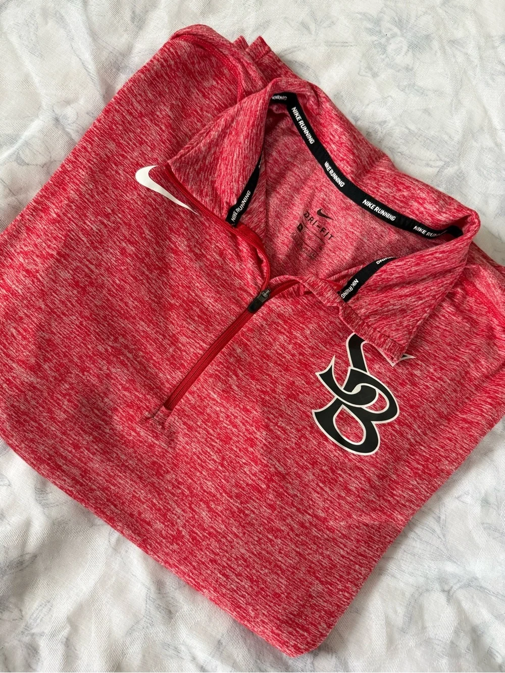 Nike Red Heather Quarter-Zip Pullover with SB Crest